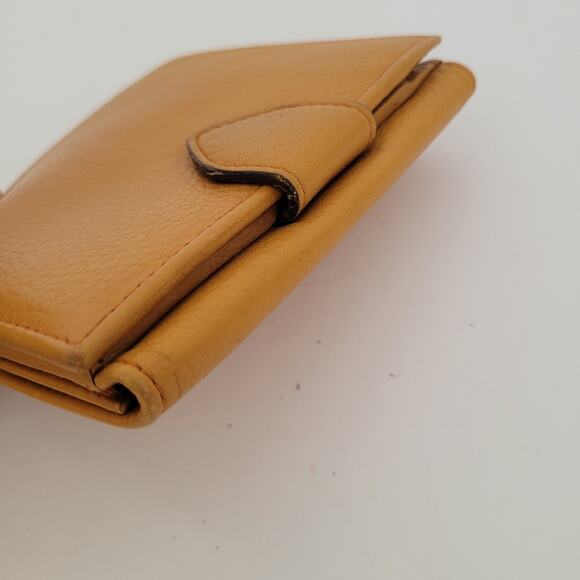 Salvatore Ferragamo Gancini Wallet Medium Bifold Mustard Yellow Leather Unisex - Picture 12 of 12